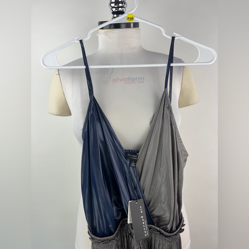 💚 3137. Sleeveless Strap Color Block Dress - Picture 5 of 7